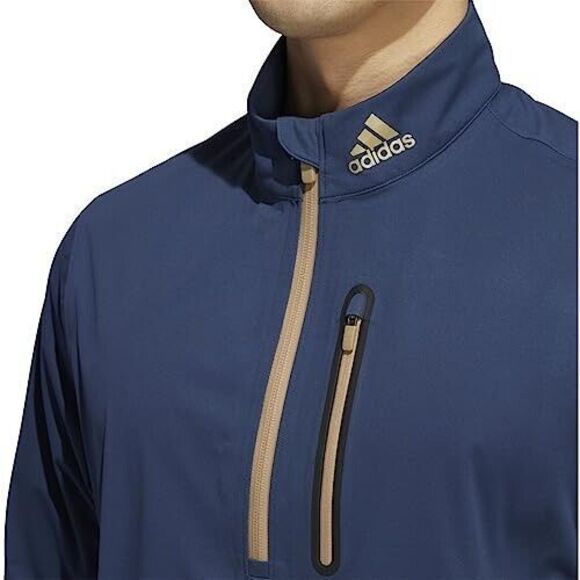 Adidas HN4129 Men's Sz XL Crew Navy Blue RAIN.RDY 1/2 Zip Golf Rain Jacket - Picture 10 of 10